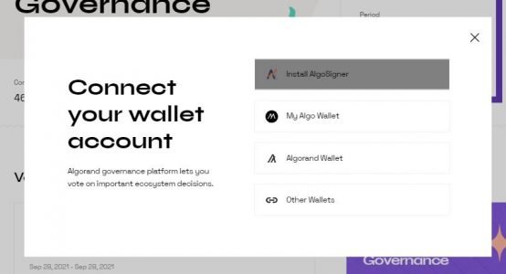 2- Click on "Connect wallet" and select the correct wallet
